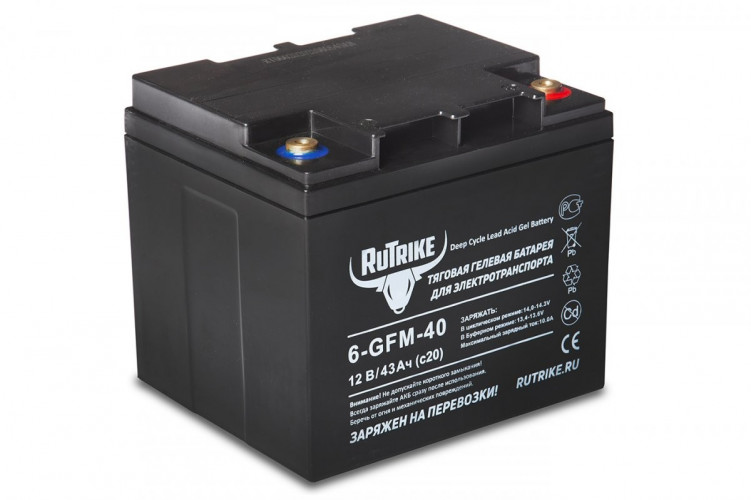 Тяговый гелевый аккумулятор RuTrike 6-GFM-40A (12V43A/H C20) в Магнитогорске