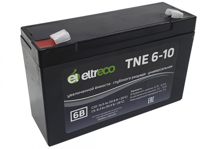 Тяговый аккумулятор Eltreco TNE6-10 (6V10A/H C20) в Магнитогорске