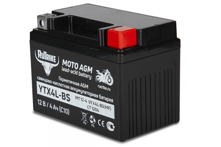 Аккумулятор стартерный для мототехники Rutrike YTX4L-BS (12V/4Ah) в Магнитогорске