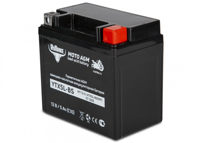Аккумулятор стартерный для мототехники Rutrike YTX5L-BS (12V/5Ah) в Магнитогорске