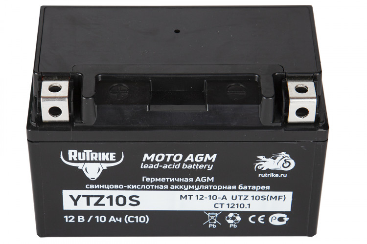 Аккумулятор стартерный для мототехники Rutrike YTZ10S (12V/10Ah) в Магнитогорске
