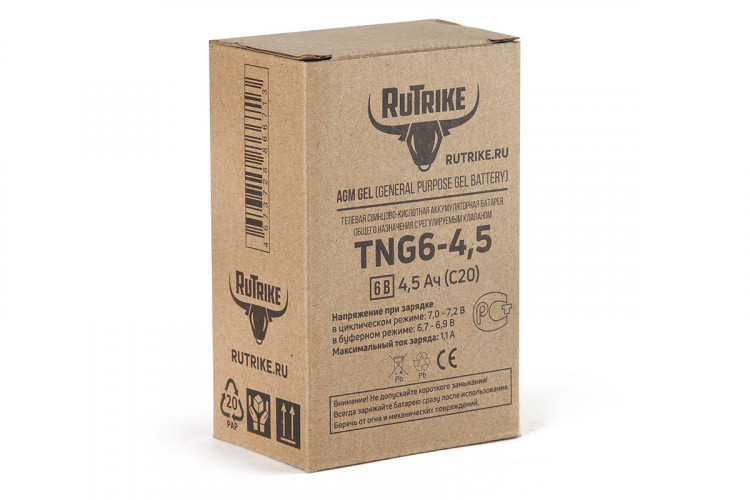 Тяговый гелевый аккумулятор RuTrike TNG 6-4,5 (6V4,5A/H C20) в Магнитогорске