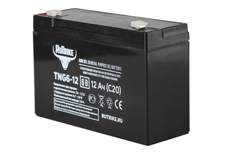 Тяговый гелевый аккумулятор RuTrike TNG 6-12 (6V12A/H C20) в Магнитогорске