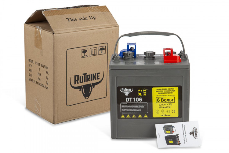 Тяговый аккумулятор RuTrike WET DT106 (T-105) 6V155A/H C3 в Магнитогорске