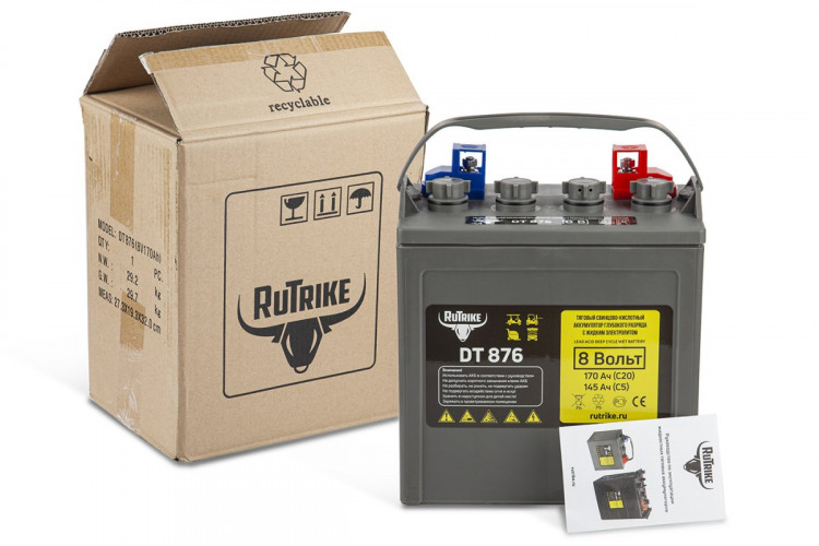 Тяговый аккумулятор RuTrike WET DT876 (T-875) 8V120A/H C3 в Магнитогорске