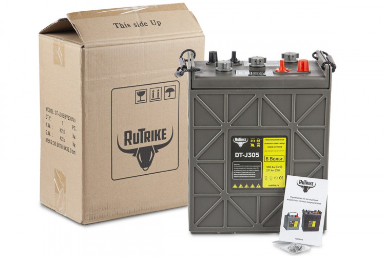 Тяговый аккумулятор RuTrike WET DT-J305 6V215A/H C3 в Магнитогорске