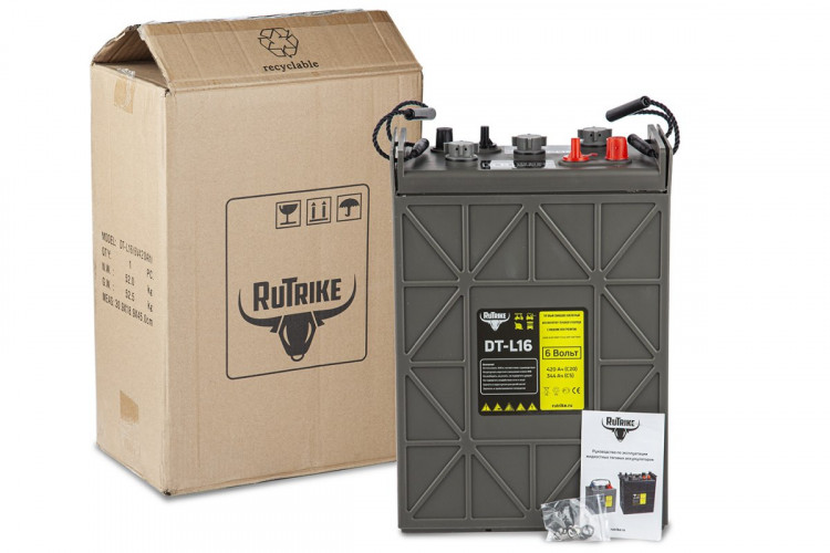 Тяговый аккумулятор RuTrike WET DTL16 (L16H-AC) 6V275A/H C3 в Магнитогорске