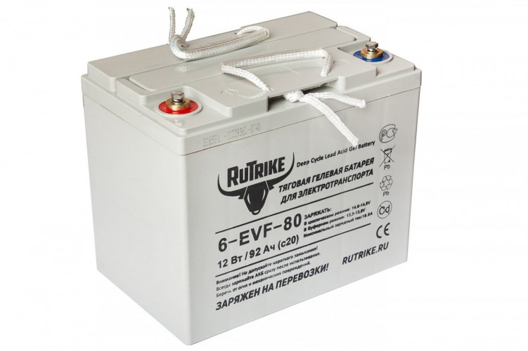 Тяговый гелевый аккумулятор RuTrike 6-EVF-80A (12V80A/H C3) в Магнитогорске