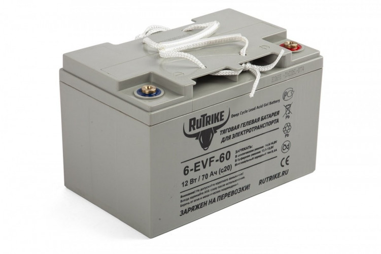 Тяговый гелевый аккумулятор RuTrike 6-EVF-60A (12V60A/H C3) в Магнитогорске