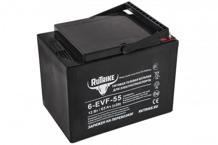Тяговый гелевый аккумулятор RuTrike 6-EVF-55A (12V55A/H C3) в Магнитогорске